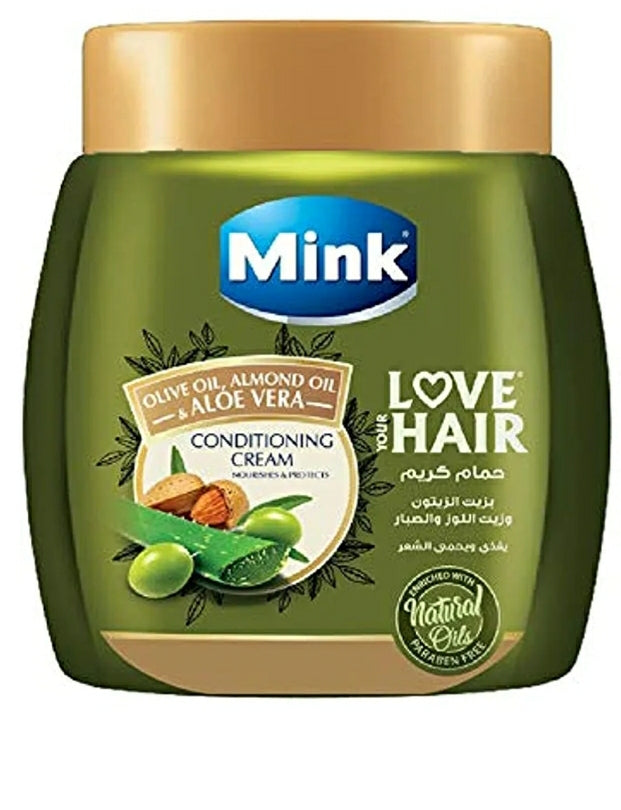 Mink hair mask with olive oil , almond & aloe vera 500ml