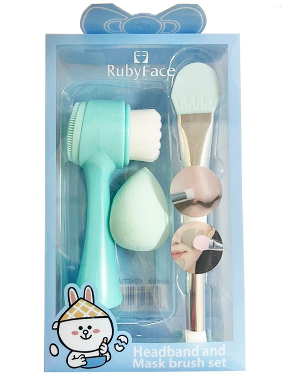 RubyFace Annina facial brush, sponge and mask brush set