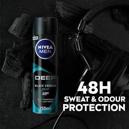 nivea deep black carbon beat spray