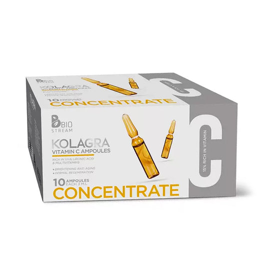 KOLAGRA Vitamin C Topical Ampoules For Face & Neck Brightening & Skin Nourishment (10 Ampoules)