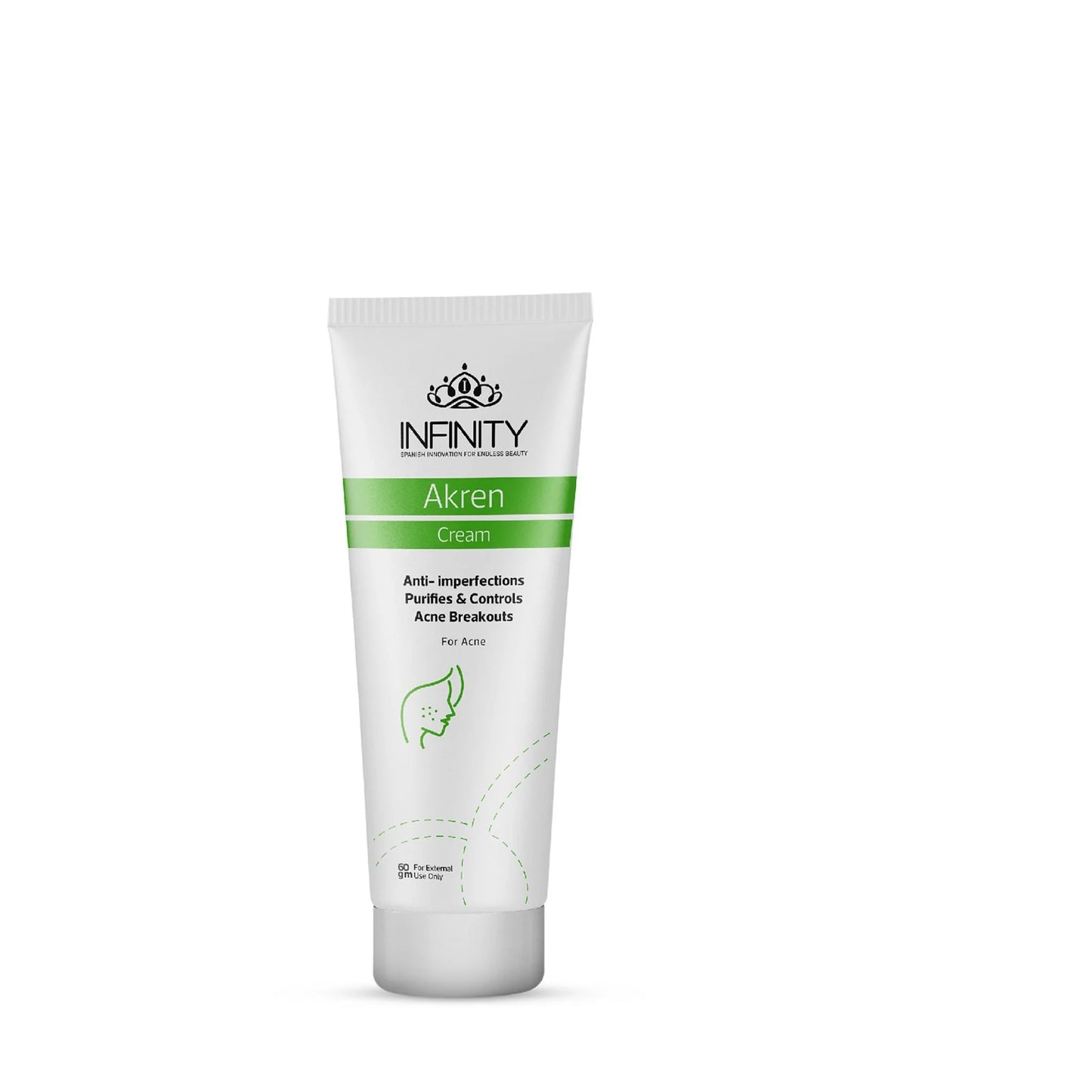 Infinity Akren cream purifies & control acne breakouts, anti-imperfections